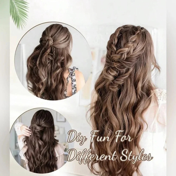 20 Inch Clip in Medium Dark Blonde Hair extensions wavy 4 thick pieces - Picture 10 of 10